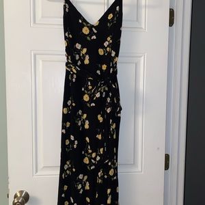 REFORMATION Dietrich Dress Black Floral Midi